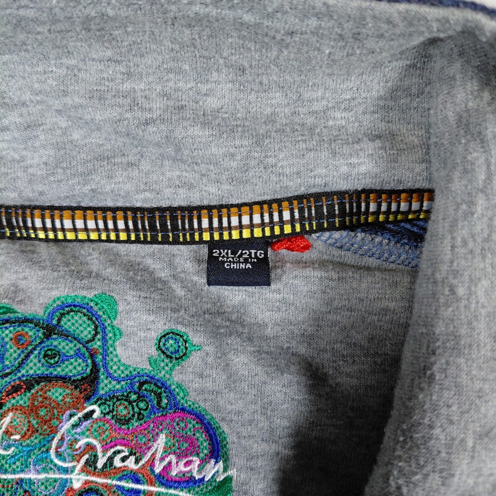 Robert Graham Mens 2XL Blue Waffle Knit 1/4 Zip Pullover Sweater Cotton - Picture 3 of 14